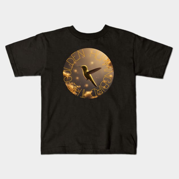 The Golden Hummingbird Kids T-Shirt by SeeNoEvilCouture